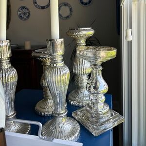 Glass mercury candle, stand assortment